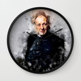Joseph Brodsky watercolor portrait  Wall Clock