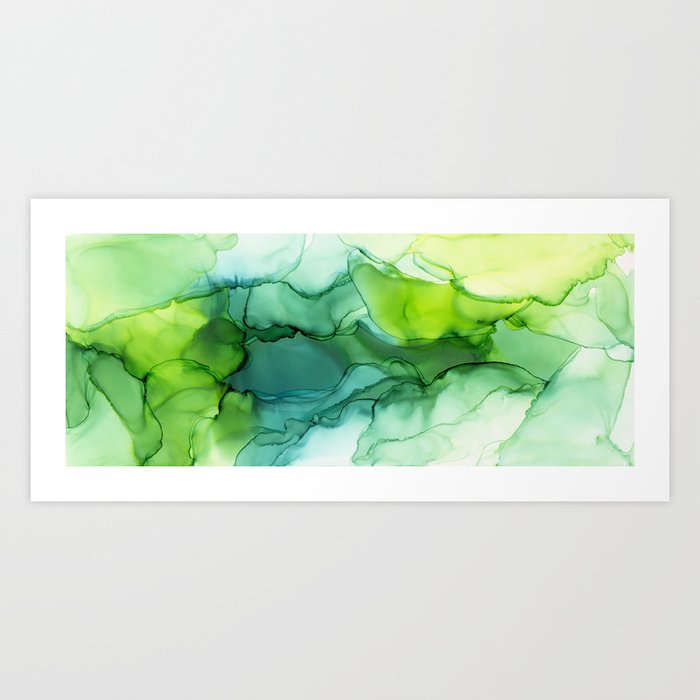 Spring Greens Abstract Landscape Art Print