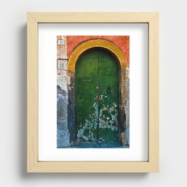 Magic Green Door in Sicily Recessed Framed Print