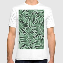 Graceful Leaves In Jade And Marine Green Shades T-shirt