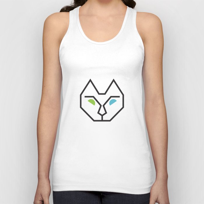 Abstract Multicolored Cat Tank Top