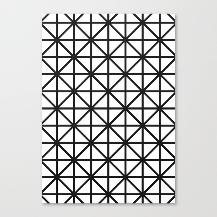 White and Black 80s style Print Canvas Print