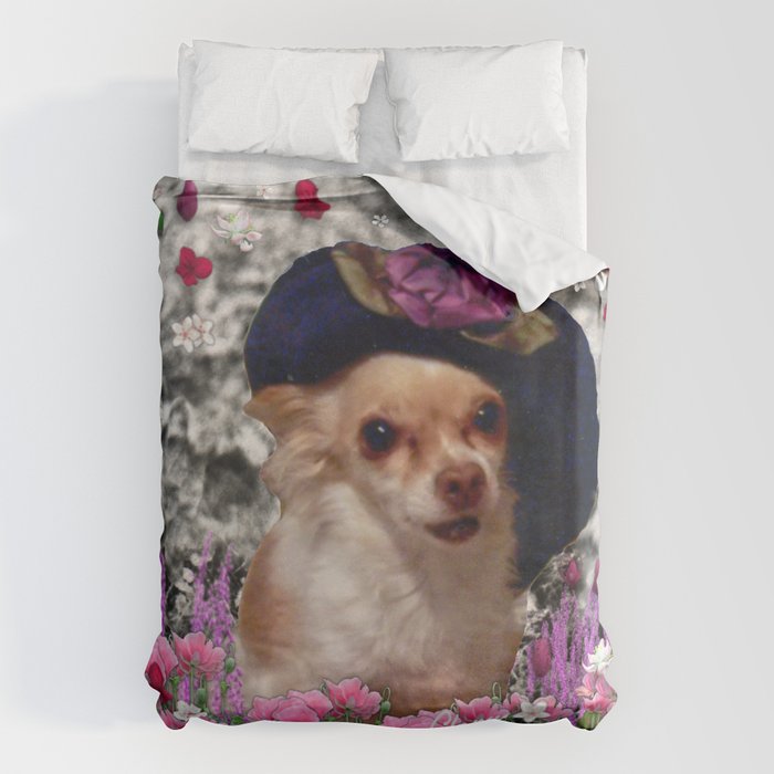 Chi Chi in Purple Red Pink White Flowers Chihuahua Puppy Dog