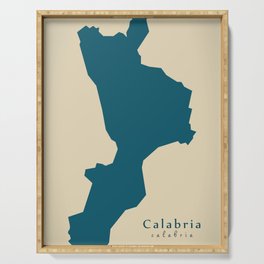 Modern Map - Calabria state Italy Serving Tray