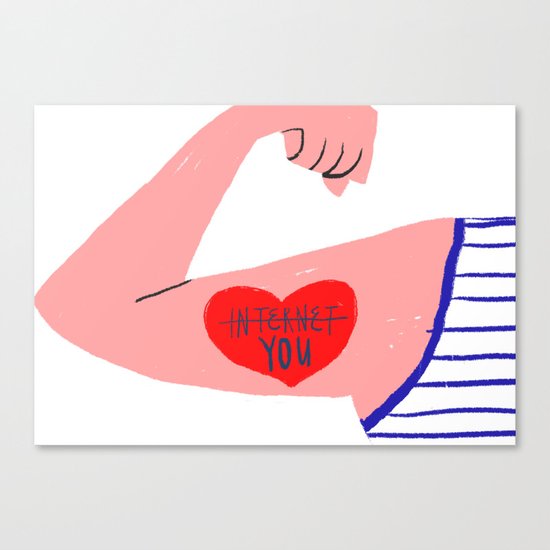 I love you (and the internet) Canvas Print