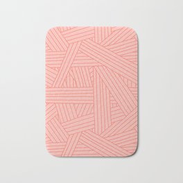 Crossing Lines in Coral Pink Bath Mat