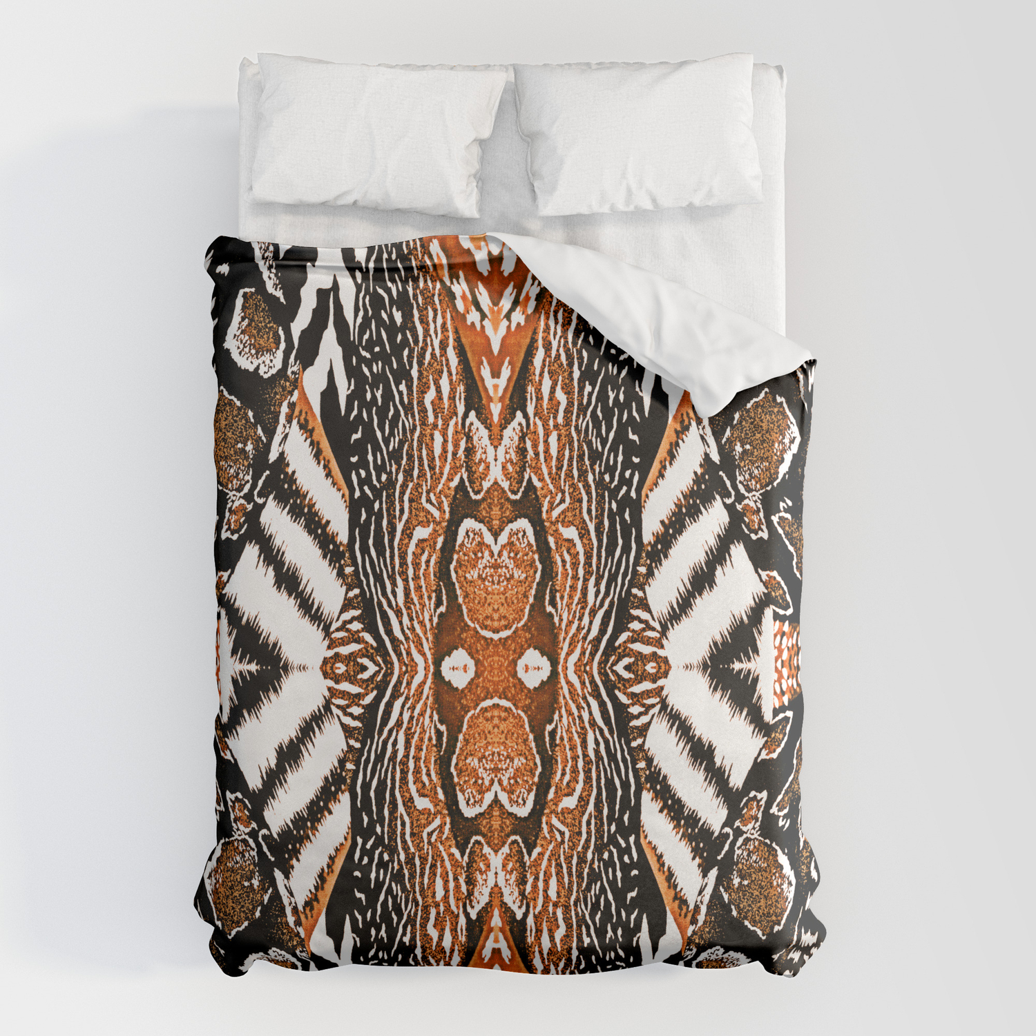 Abstract Wildlife Animal Pattern Study, Earth Tone Duvet Covers