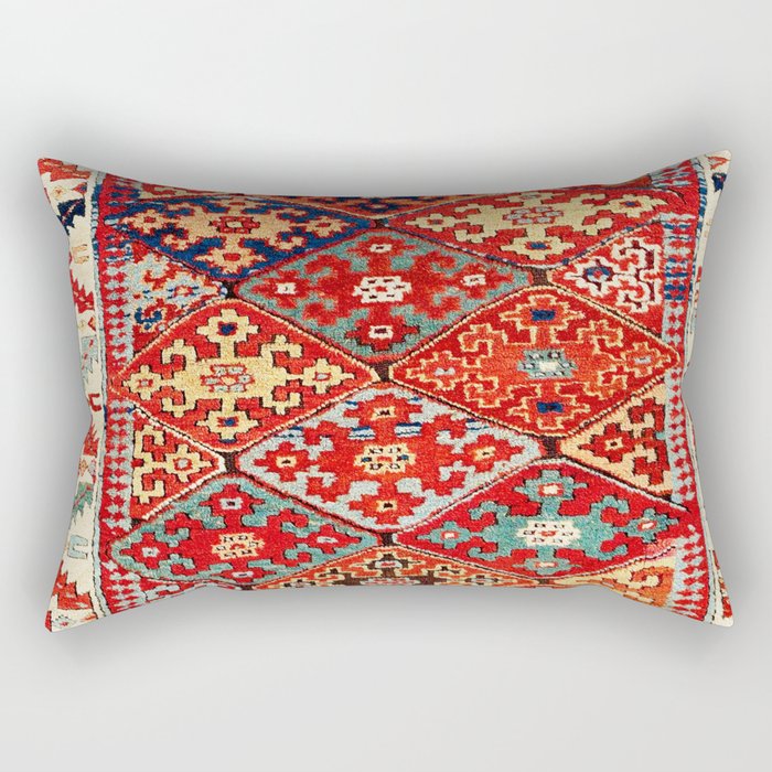 Kurdish Northwest Persian Azerbaijan Rug Print Rectangular Pillow