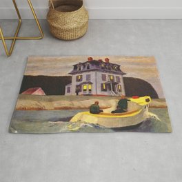 The Bootleggers (New England) portrait painting by Edward Hopper Rug