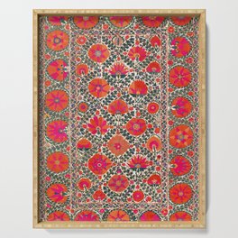 Kermina Suzani Uzbekistan Colorful Embroidery Print Serving Tray
