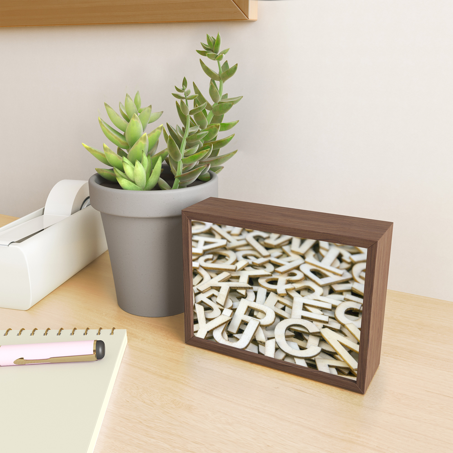 Pile Of Mixed Wooden Letters Close Up Framed Mini Art Print By Markuk97 Society6