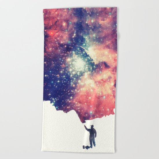 Painting the universe Beach Towel