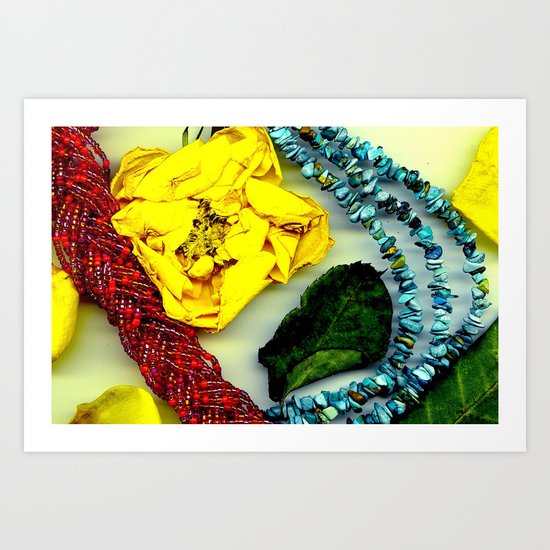 Petals and Necklace Art Print
