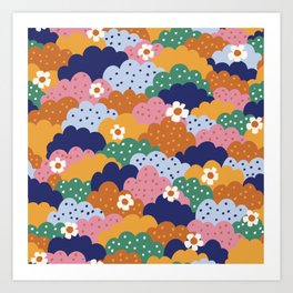 Floral cloudy pattern Art Print