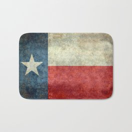 Texas flag Bath Mat | Vintage, Texan, Textured, Painting, Texasflag, Retro, Worn, State, Lonestar, Texas 