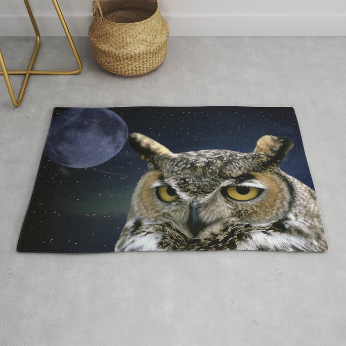 Owl and Blue Moon Rug