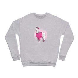Pajma llama funny llama in pink pajama Crewneck Sweatshirt