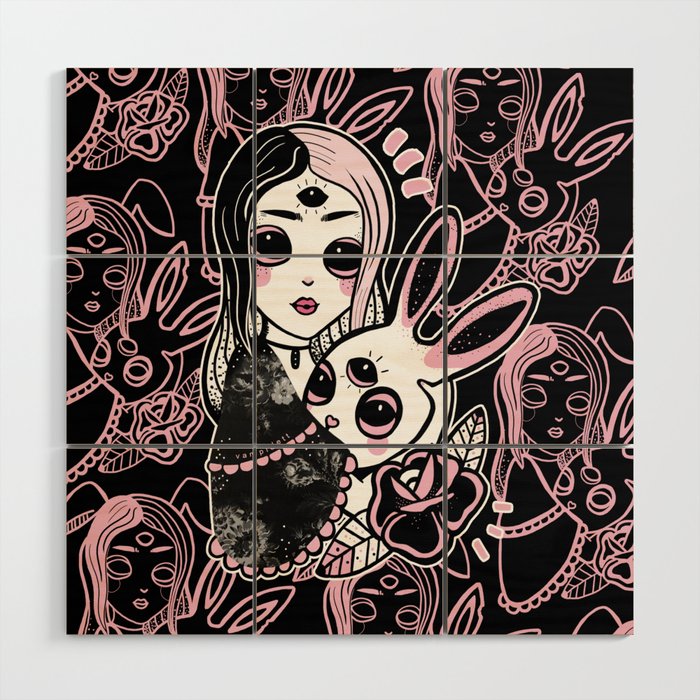 Dark alice in wonderland Wood Wall Art