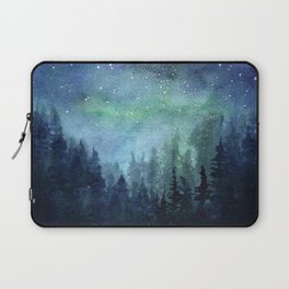 Watercolor Galaxy Nebula Northern Lights Painting Laptop Sleeve
