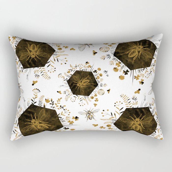 Vintage Honey Bees  Rectangular Pillow