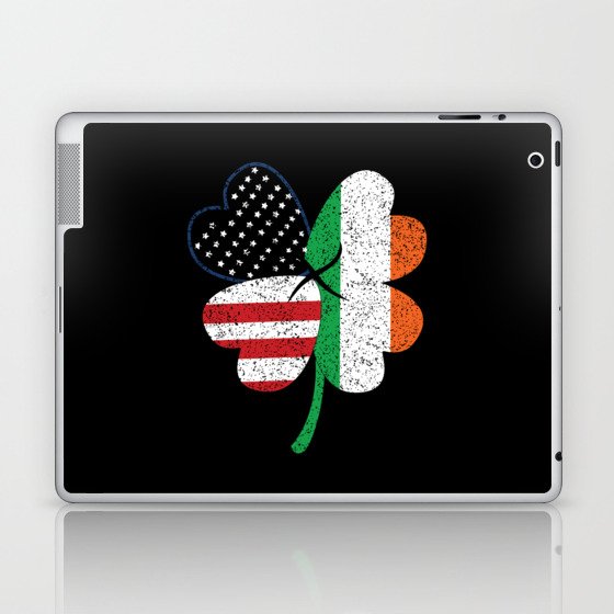 Shamrock American Flag Irish Saint Patrick's Day Laptop & iPad Skin