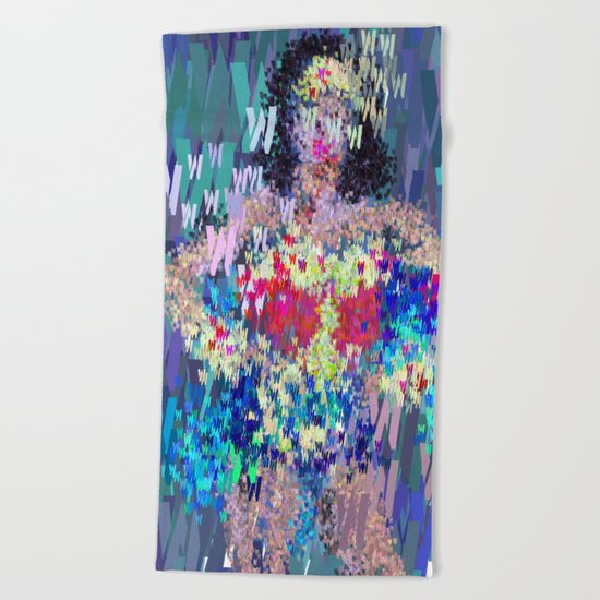 Wonder Type Woman - Abstract Pop Art Comic Beach Towel