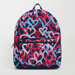 Colorful  Hearts - Graffiti Style Backpack | Street Art, Heart, Cute, Kiss, Kisses, Urban, Street Style, Pink, Valentinesday, Xoxo 