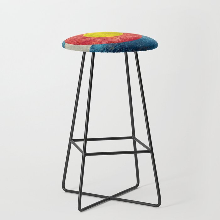 Colorado State flag grungy style Bar Stool