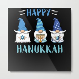 Hanukkah Gnome Menorah 2021 Happy Hanukkah Metal Print