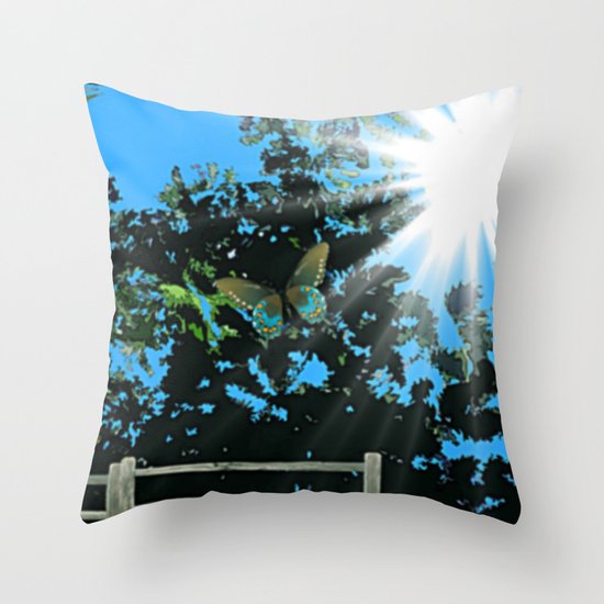 On the edge of the garden. Throw Pillow