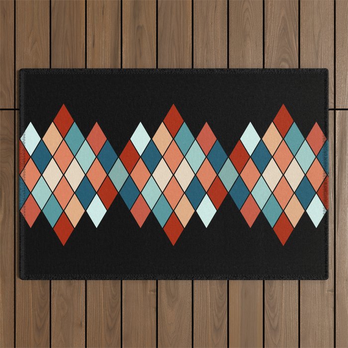 Colorful rhombus pattern Outdoor Rug