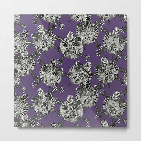 turtle party violet Metal Print