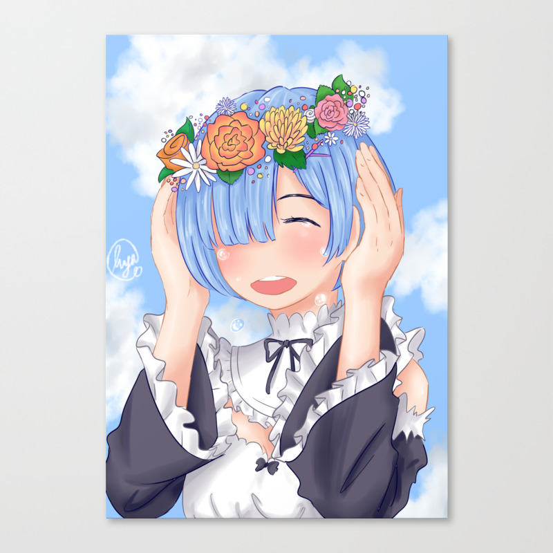 Anime Rem Re Zero Canvas Print By Hyahhh Society6