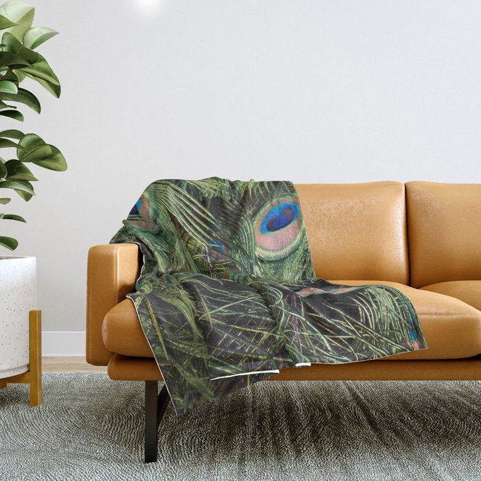 Peacock Jungle Throw Blanket