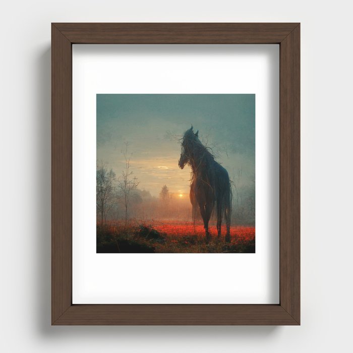 horse at dawn Recessed Framed Print