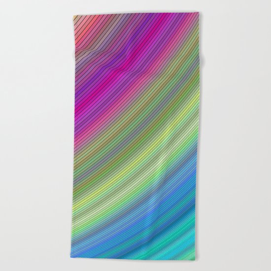 Curved colorful dream Beach Towel