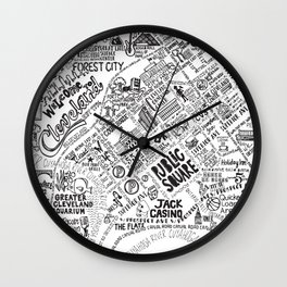 Cleveland Map Wall Clock