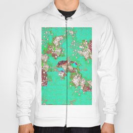 Bright abstract composition on turquoise background Hoody