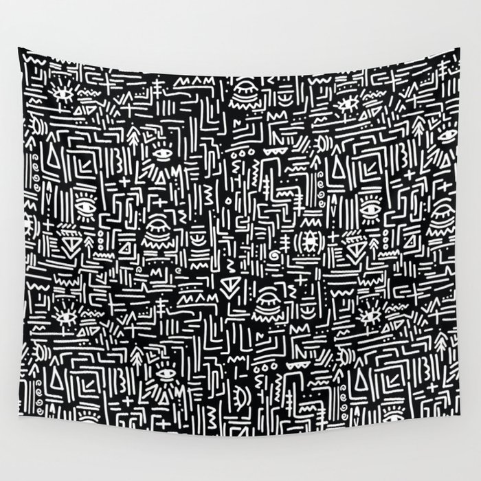 Tipsy Black Wall Tapestry