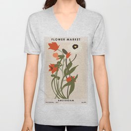 Flower market. Amsterdam V Neck T Shirt