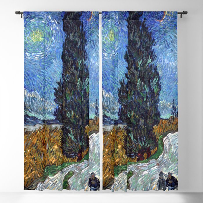 Vincent van Gogh - Road with Cypress and Star Blackout Curtain