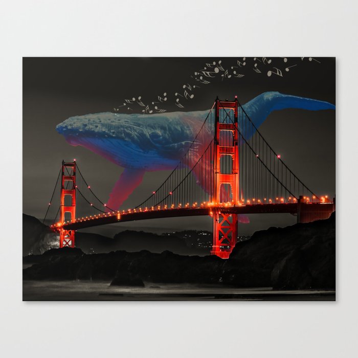 Giant Whale Music Canvas Print