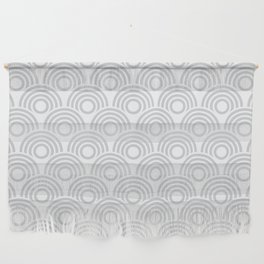 Art Deco Silver & White Circles Pattern Wall Hanging