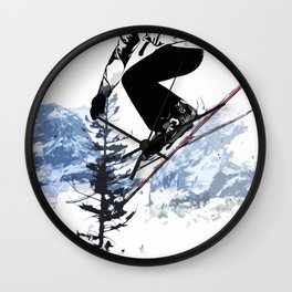 Ski the Rockies - Downhill Skier Wall Clock