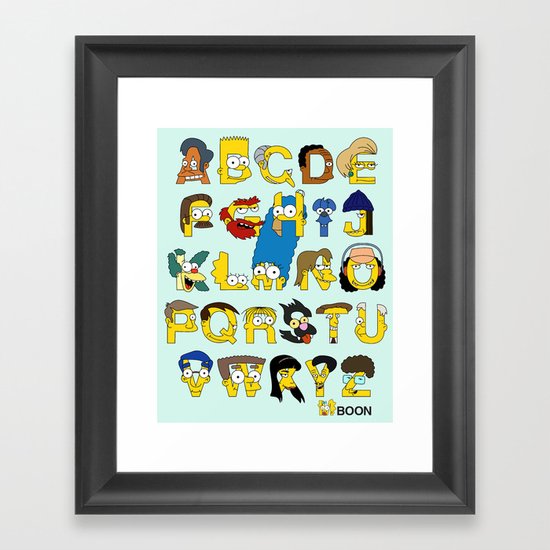 Simpsons Alphabet Framed Art Print