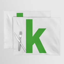 letter K (Green & White) Placemat