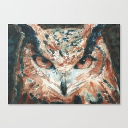 Watercolor Owl Canvas Print