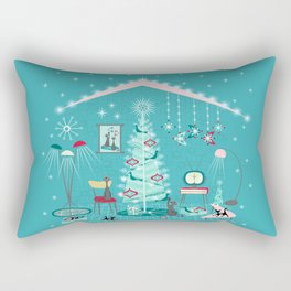 Retro Holiday Decorating Rectangular Pillow