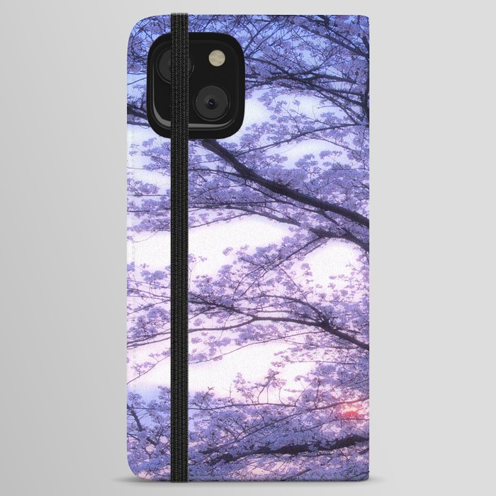 Periwinkle Lavender Flower Tree iPhone Wallet Case