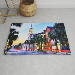 French Quarter at Dawn, Charleston, South Carolina Portrait Rug